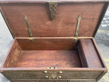 Load image into Gallery viewer, Antique 19th Century Middle Eastern Brass &amp; Wood Blanket Chest
