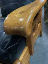 Load image into Gallery viewer, Morris/Stickley-Inspired Royal Oak Chair Recliner + Footstool, Leather Cushions!
