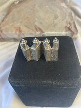 Load image into Gallery viewer, antique Qing Dynasty hallmarked sterling silver, 4 section, traveling hinged or folding snuff and opium box set from China
