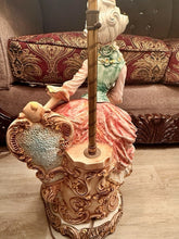 Load image into Gallery viewer, PAIR of Vintage Italian Azzolin Brothers 46” Porcelain Rococo Figural Lamps RARE
