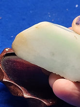 Load image into Gallery viewer, Vintage Chinese Jade Buddha with Wood Stand
