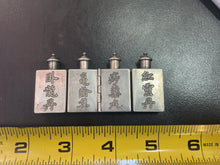 Load image into Gallery viewer, antique Qing Dynasty hallmarked sterling silver, 4 section, traveling hinged or folding snuff and opium box set from China
