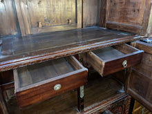 Load image into Gallery viewer, Antique 19th Century ￼Chinese ￼Wood Black Lacquer 3 Tiered Cabinet ￼87” X 40” !!
