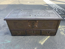 Load image into Gallery viewer, Antique 19th Century Middle Eastern Brass &amp; Wood Blanket Chest
