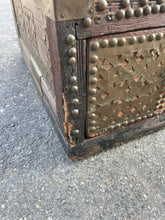 Load image into Gallery viewer, Antique 19th Century Middle Eastern Brass &amp; Wood Blanket Chest
