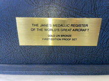 Load image into Gallery viewer, Jane's Medallic Register Great Aircraft 24kt Gold Plate on Bronze 100 Ingot Set

