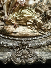 Load image into Gallery viewer, Large Vtg 3D High Relief Wall Plaque Rococo Courting Couple Ornate Frame 32x28
