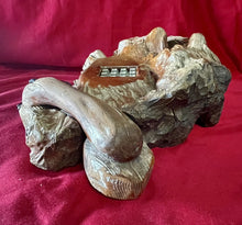 Load image into Gallery viewer, Vintage MCM Sculpted Redwood BURL TELEPHONE 18”x13”x6” (**Untested**)
