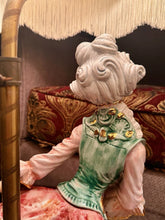 Load image into Gallery viewer, PAIR of Vintage Italian Azzolin Brothers 46” Porcelain Rococo Figural Lamps RARE
