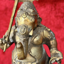 Load image into Gallery viewer, Mappilai Ganesha - Statue of Lord Ganesh with his umbrella, Bronze Sculpture
