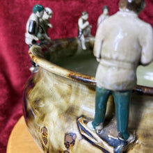 Load image into Gallery viewer, Antique Large 15” Long 8.5” High Japanese Sumida Gawa Porcelain Pottery Bowl
