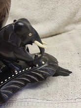 Load image into Gallery viewer, Anglo Raj carved coconut shell with elephant tobacco storage
