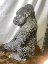 Load image into Gallery viewer, Large Vintage Silverback Gorilla Metal Sculpture Figurine‏ Statue 21” T !!Large Vintage Silverback Gorilla Metal Sculpture Figurine‏ Statue 21” T !!
