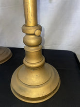 Load image into Gallery viewer, PAIR OF VINTAGE ORNATE BRASS 7 CANDLE ADJUSTABLE CANDELABRA ALTER/CHURCH/WEDDING
