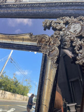 Load image into Gallery viewer, #115 Antique Style Ornate Large Gold And Black Mirror 3D 69“ X 46“
