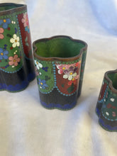 Load image into Gallery viewer, Set Of 3 Antique Japanese Cloisonné Brush Pots, Meigi Period 1868-1912
