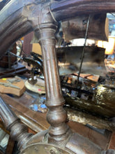 Load image into Gallery viewer, ANTIQUE HUGE 54 INCH SAILING SHIPS MARINE NAVIGATION STEERING WHEEL

