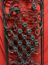 Load image into Gallery viewer, Vintage 74” High Wrought Iron Metal 3-Panel Folding Room Divider, 19”L per Panel
