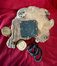 Load image into Gallery viewer, Vintage MCM Sculpted Redwood BURL TELEPHONE 18”x13”x6” (**Untested**)
