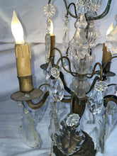 Load image into Gallery viewer, Late 18th/ Early 19th Century Brass and Crystal Candelabra Lamp
