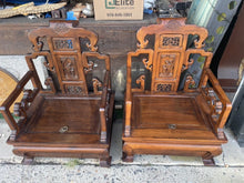Load image into Gallery viewer, Pair Antique 19th Century Chinese Ming Throne Shopkeepers Chairs!!!
