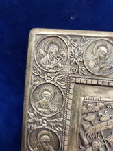 Load image into Gallery viewer, Antique Russian 1867 Sterling Silver icon mother of god joy to all who sorrow!!
