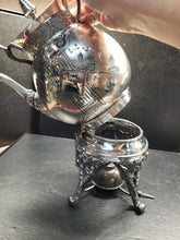 Load image into Gallery viewer, RARE MERIDEN B. COMPANY Swirled Quadruple SilverPlated Tipping Teapot - ANTIQUE
