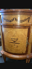 Load image into Gallery viewer, Vintage Andre Rochelle wood inlaid demilune side
