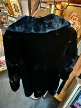 Load image into Gallery viewer, Vintage Stone Furs Vancouver Black Mink Fur Coat Satin Vine Lining
