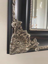 Load image into Gallery viewer, Extra Large Ornate Black &amp; Gold Rectangular Beveled Mirror 65” X 45”
