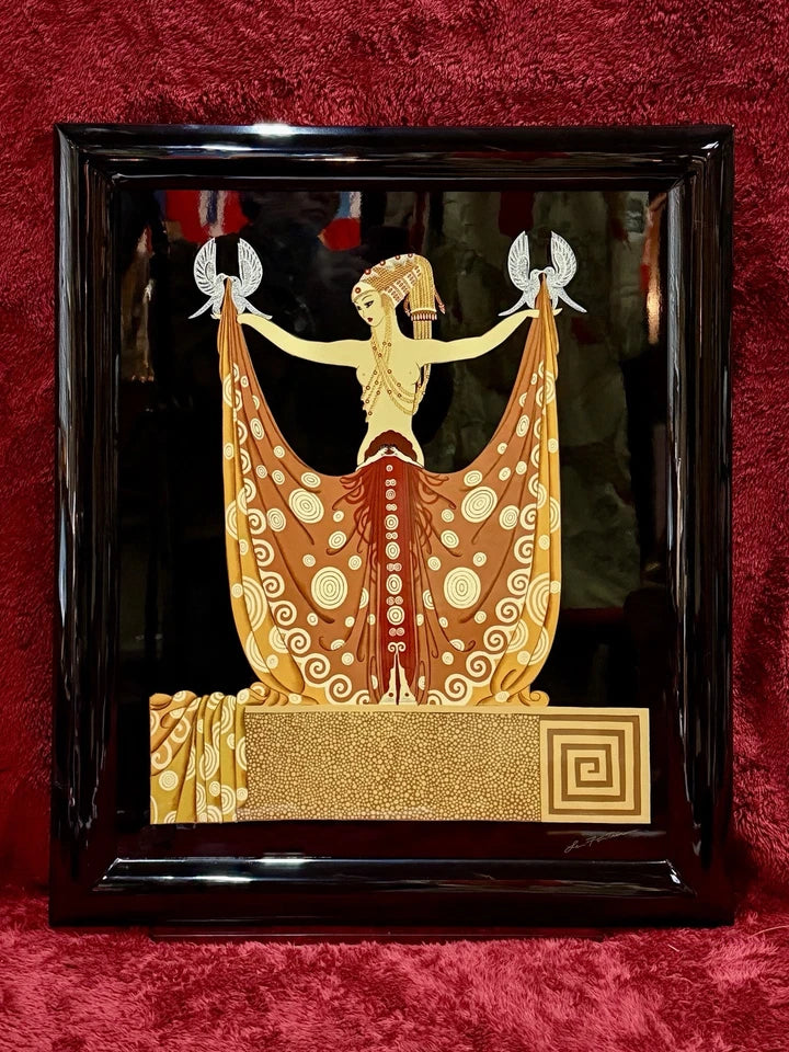 ERTE 1986 ‘VENUS’ Embossed Lacquered Serigraph Signed La Fontaine (Studio)
